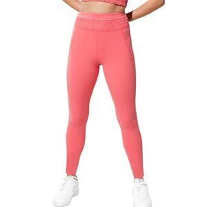 EleVen by Venus Williams Let's Roll Legging Women Sz XS Coral Smocked High Waist
